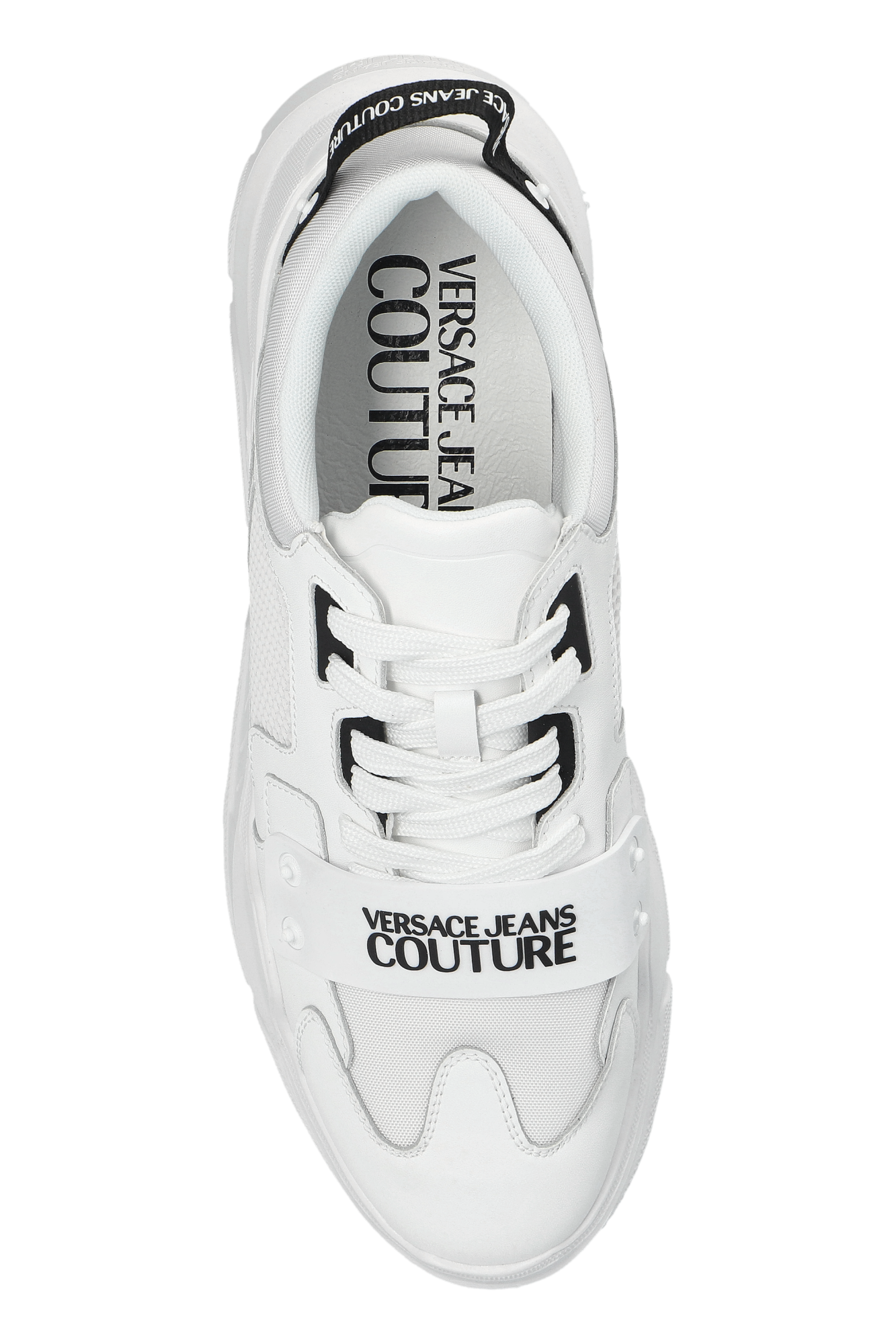 スニーカー VERSACE JEANS COUTURE Men Sneakers White 78YA3SC4ZSC55 003 White Sneakers with printed logo Versace Jeans Couture